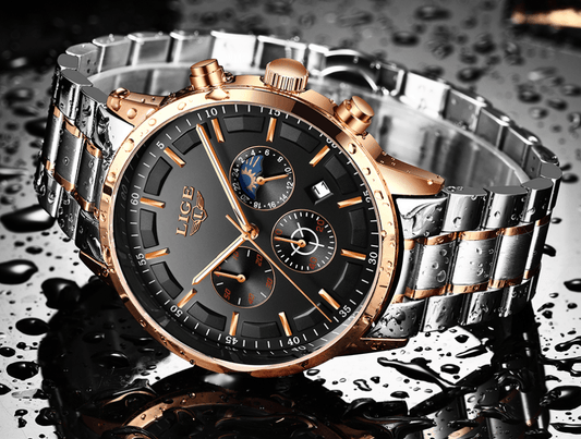Men's Waterproof Watch With Chronometers And Date Display Unique Design Perfect Gift