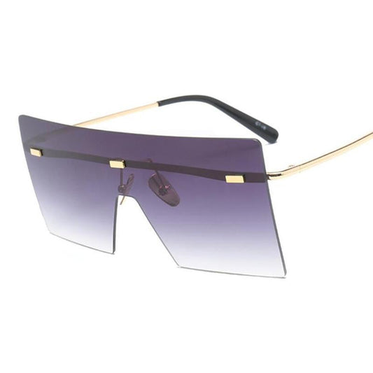 Oversized Luxury Graduent Elegnat Woman and Lady Sunglasses In Retro Vintage Modern Style Sunglasses Rimless Eyewear oculos de sol SUnglasses With UV400Protection