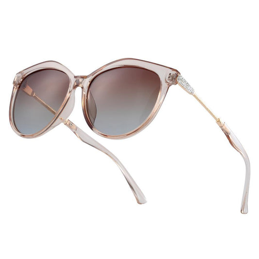 Stevvex Polarized Cat Eye Sunglasses Women Gradient Round Sun glasses for Women oculos lunette de soleil femme
