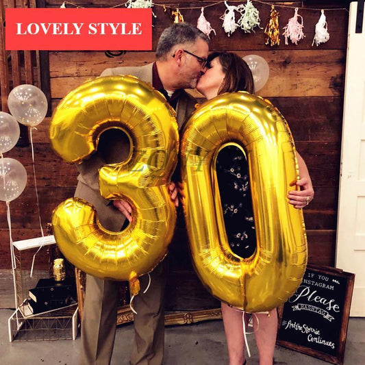 NEW Big Modern 32inch Luxury Number Foil Helium Balloons For Birthday Party and Celebrations Modern Decoration
