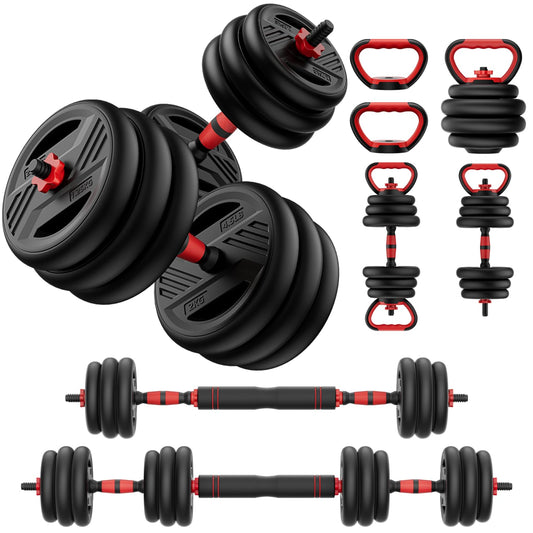 Adjustable Dumbbell Set, 20/30/45/70/90lbs Free Weight Set With Double Locknut, 5-in-1 Dumbbells Set Includes Barbell, Kettlebells, Push up Stand, Weight Plate, Fitness Exercise for Home Gym Suitable Men/Women