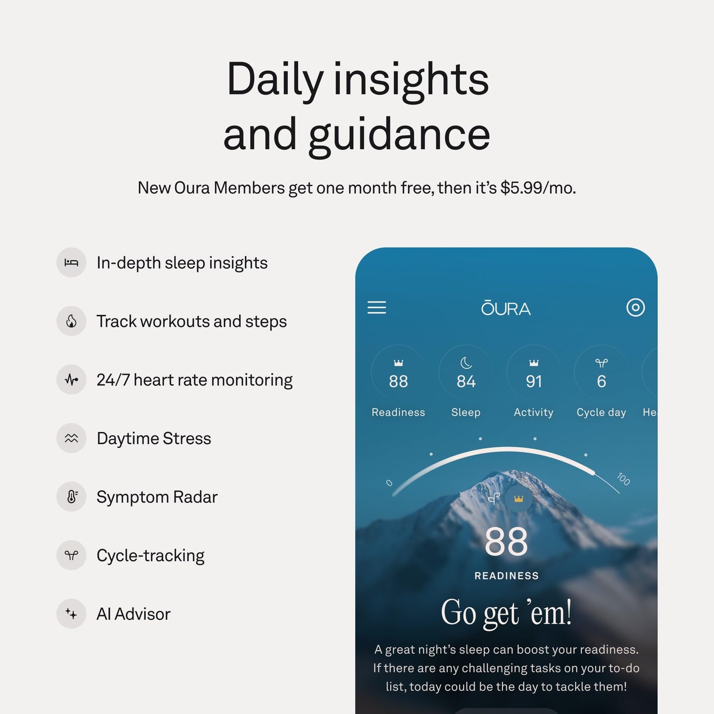 Oura Ring 5 - Silver - Size 8 - World’s Smallest Smart Ring - Sleep, Activity, Women’s Health, AI Advisor, 1 Week of Battery Life, Size Before You Buy, Android & iOS Compatible