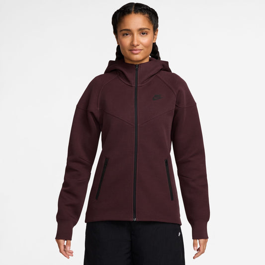 Nike Womens Sportswear Tech Fleece Windrunner Hoodie- Burgundy Crush