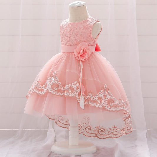 New Baby Lace Gown Clothes Embroidered Tail Princess Unique Dress Perfect Gift For Girls