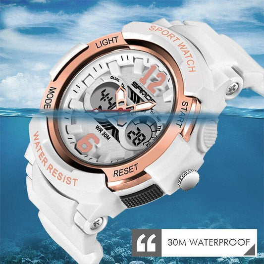 Fashion New Women Sports Waterproof 50m Watch With Digital LED Ladies Shock Display in Military Electronic Army Style