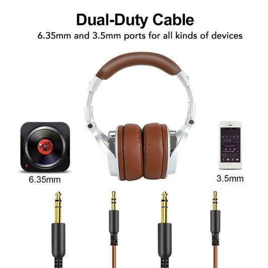 Studio ProffesionalDJ Headphones Dynamic Stereo DJ Headphone With Microphone HIFI Wired Headset Monitoring For Music Phone