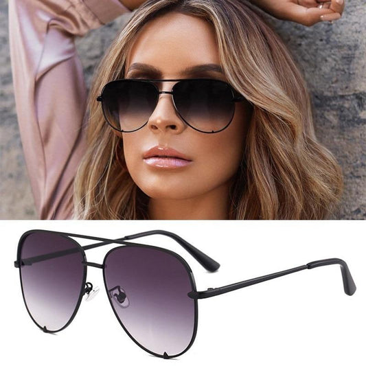 Luxury Lady Vintage Round Metal Sunglasses For Driving Black Retro Mirror Sunglasses Woman Shade Sunglasses With UV400 Protection