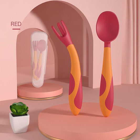 Unique Spoon For Baby Set Food Silicone Gel Spoon Baby Learn To Eat Training Bendable Soft Spoon Children Tableware