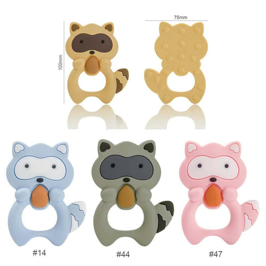 Silicone Raccoon Animal Cartoon Teether Food Grade Chewable Teething Toddle Safe For Baby And Perfect Gift For Babies