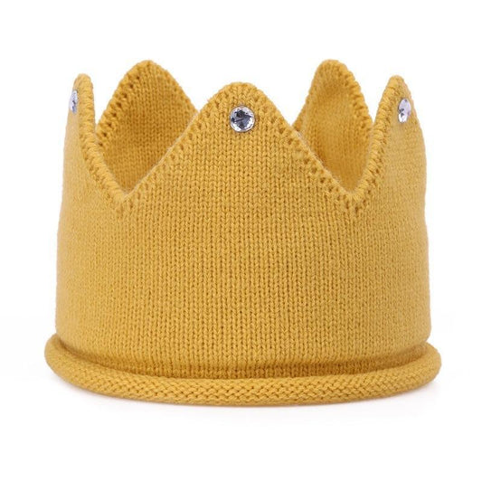 Modern Luxury New Trend Baby Hat Girls and Boys Crown Knitted Cap Toddler Empty Top Hats Newborn Design Woolen Yarn Bonnet For Kids