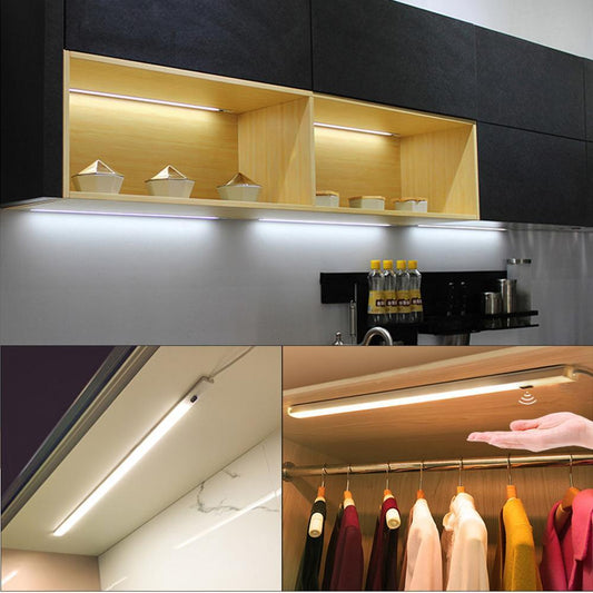 STEVVEX USB Powered Smart LED Kitchen Light with Hand Sweep Sensor Lamp High Brightness Back light for Cabinet Wardrobes Drawer .