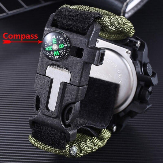 Military Survival Men Watch With Compass/whistle /scraper/Waterproof 30M Outdoor Men Sports G Style -Shock Watch Relogio Masculino