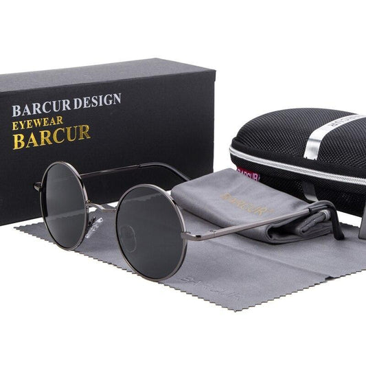 Luxury Elegent Retro Round Sunglasses Mirror Round Sunglasses Polarized Glasses For Men and Women With UV400 Protection