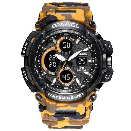Orange Modern Sport Waterproof 50M Men Watches With LED Digital Display In Military Armi Relogio Masculino Style