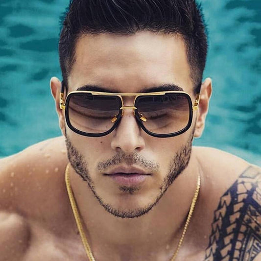 Luxury Modern Oversized Men and Woman Unisex Luxury Polarized Sunglasses Square Retro Oculos de sol Sunglasses With UV400 Prozection and Gradient Mirror Eyewear Glasses