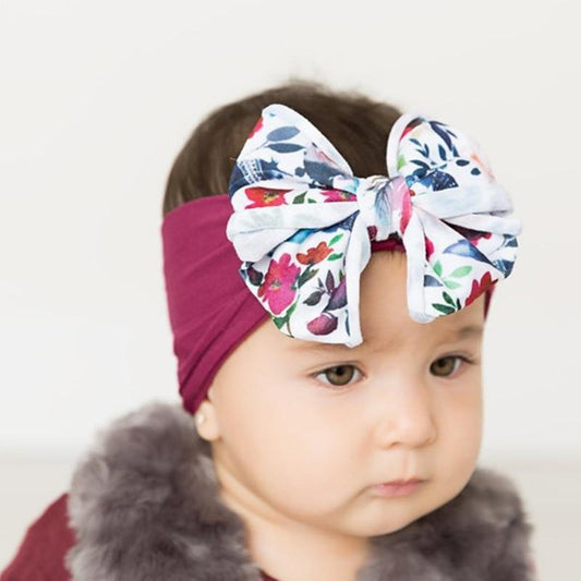 Infant Nylon Print Fabric Headband Baby Girl Headbands for Girls Bows Baby Turban Headwrap Newborn Hairband For Girls