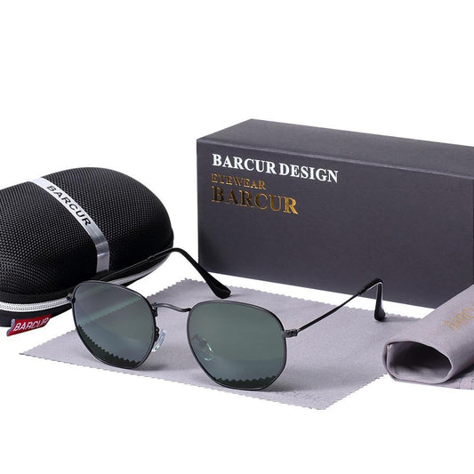 New Luxury and Elegant Reflective Universla Sunglasses for Men and Women Stainless Steel Frame Eyewear Mirror Hexagon Glasses With UV400 Protection