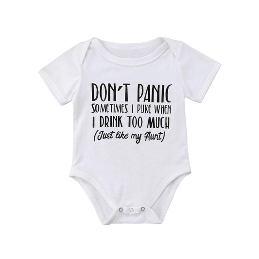 Newborn Infant Baby Boys Girls Funny Letter Cotton Romper Jumpsuit Clothes Outfits For Boys And Girls In Classic Modern Printed Design