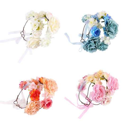 Luxury Handamde Mommy and Baby Flower Headband Large Flower Crown Mother Kids Flowers Headwear For Celebration