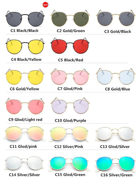 Famous Retro Popular Oval Luxury Round Vintage Woman and Man Sunglasses Brand Designer Oculos De Sol With UV400 protection