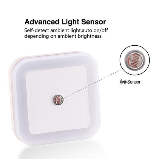 STEVVEX Wireless Sensor LED Night Light with EU and US Plug Mini Square Night Lights For Baby Room Bedroom Corridor Lamp multi purpose