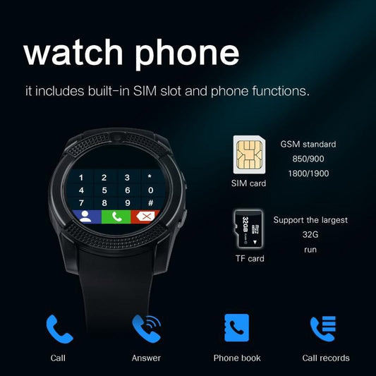 Famous Sport Men Smart Watch WIth SIM card For Android and IOS sistems With Camera Rounded Answer Call Dial Call Smartwatch and Heart Rate Fitness Tracker