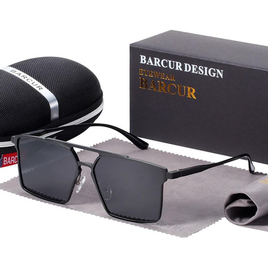 The New Luxury Original Minimalist Aluminium Square Sunglasses Polarized Sun glasses for Women and Men With UV400 Protection