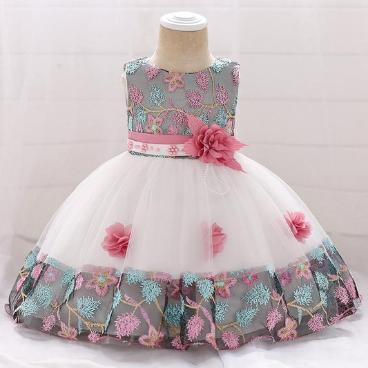 Luxury Elegant Handamde Girls Baby Dresses Lace Tulle Baptism Dresses for Party and Wedding Baby Clothing Dress
