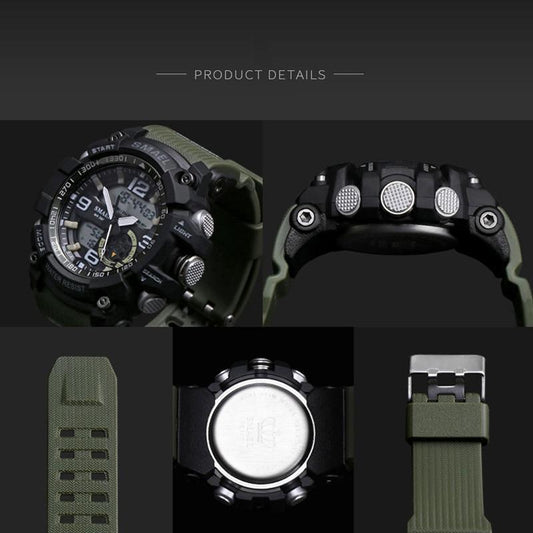 NEW Sport Analog-Digital Watch For Men and Woman Waterresistant 50M Professional Waterproof Quartz Large Dial Military Wristwatches With Night Mode