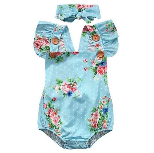 2pcs/Set Newborn Baby Sleeveless Cotton Baby Rompers With Headband for Girl/Boy Clothes Casual Design With Bow