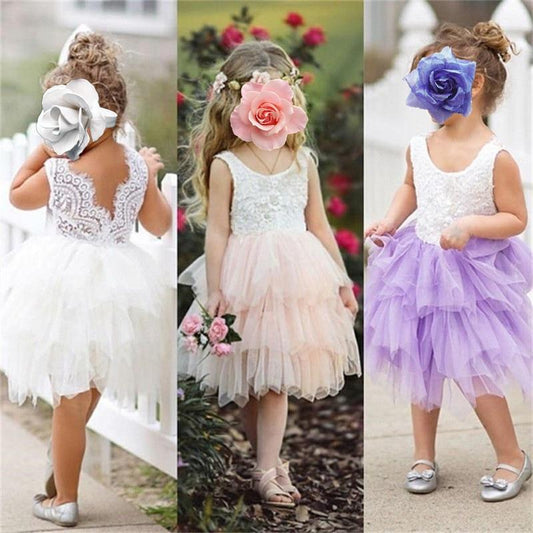 Luxury Toddler Girl Baby Clothing Dresses For 1 Year Birthday Christening Lace Girls Tulle Infant Party Cake Smash Outfit Dress for Girls 1-6 Years