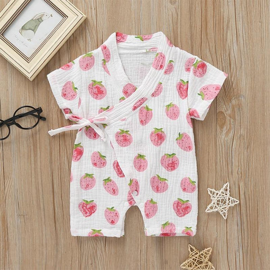 Summer Baby Girl/Boys Clothing Short-sleeved Rompers Jumpsuit Floral Print Cute Soft Newborn Infant Baby Playwear For Girls and Boys Kids