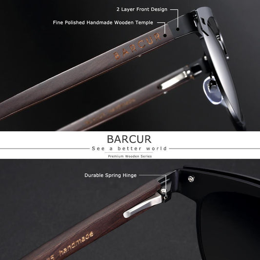 Retro Cat Eye Wood Polarized Elegant Best Seller Sunglasses Stainless Steel Frame Wood Unisex Sunglasses for Men and Women Oculos lunette de soleil femme