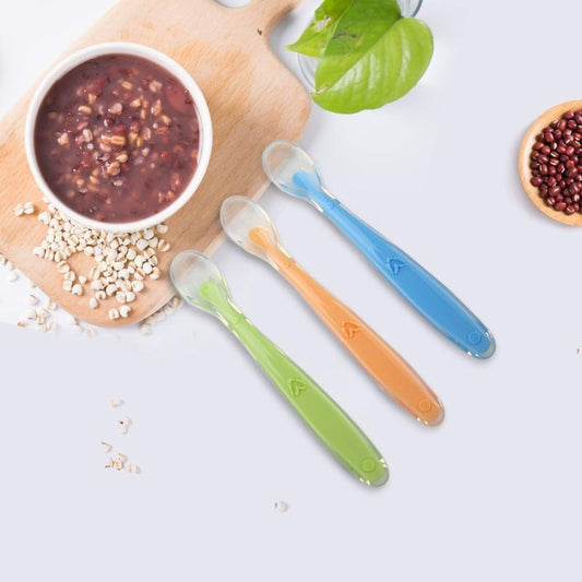 Baby Soft Silicone Spoon Color Temperature Sensing Spoon Children Food For Baby Boys Or Girls Feeding Tools