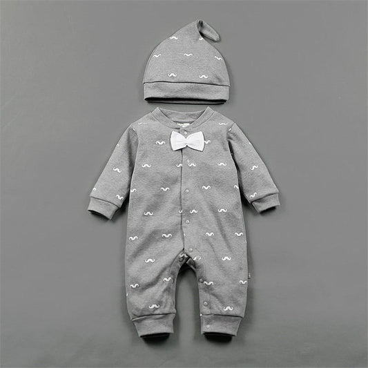 Romper Set Fashion Cartoon Bodysuit Hat and Pant Clothing Set Cute Animal Newborn Baby Clothes Pajamas