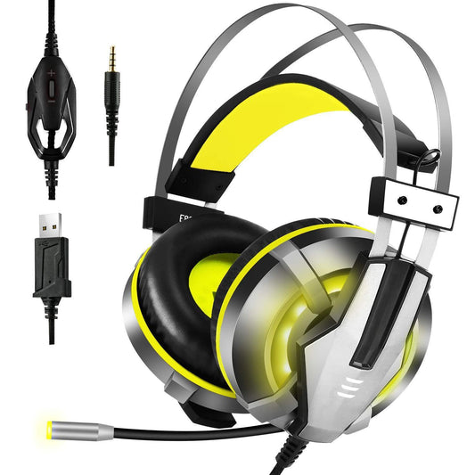 NEW Trend Gaming Headset Gamer Ear Wired Headphones for Smartphone/PS4/PC/Xbox with Retractable Rotate Microphone and LED Light