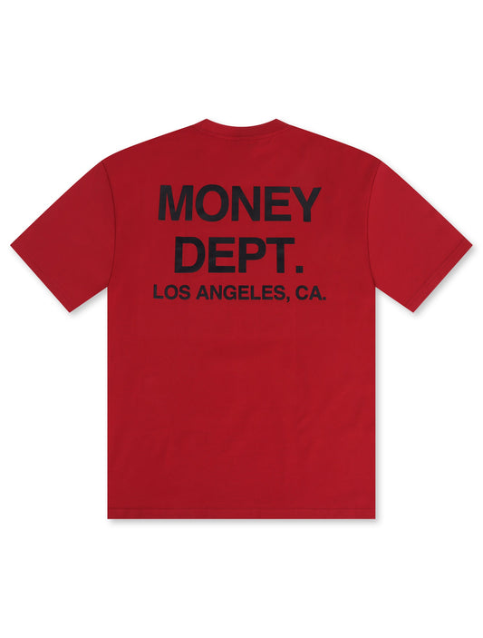 Money Dept. Los Angeles Heavyweight Tee - Burgundy/Black