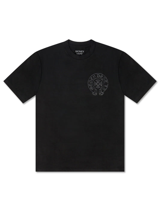 Money Dept. Vintage Old English Tee - Black/Black