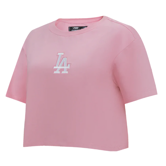Pro Standard Womens LA Dodgers Wingspan Boxy Tee - Pink