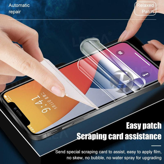 2PCS Hydrogel Silicone Screen Protector Full Glue Cover Sticker Film For iPhone 12 XS Max XR For iphone 13 X 7 8 6S 11 pro max Hydrogel Protective Film Transparent Soft Screen Protectors
