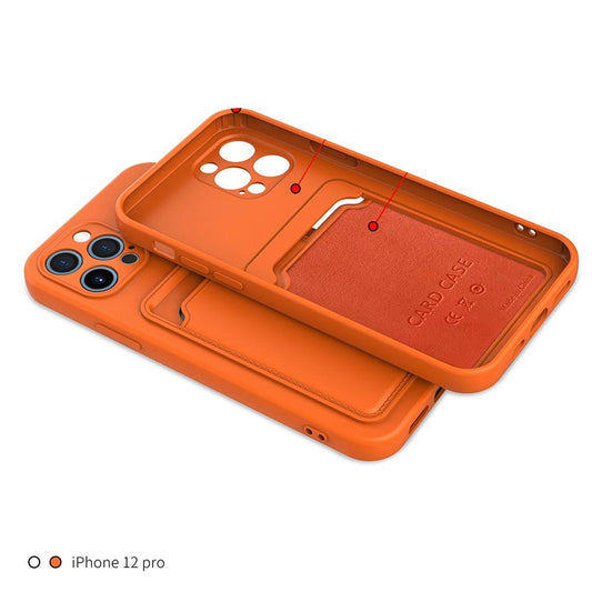 Soft Silicone Card Phone Case for IPhone 13 12 Pro Max Shockproof Protector Cover for IPhone 14 Plus Cases Heavy Duty Solid Slim Lightweight Anti-Shock Cover for iPhone
