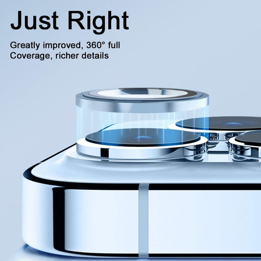 3D Protective Glass Camera Protector Cover For iPhone 13 Pro Max i Phone 13Pro 13 Mini Rear Lens Metal Ring Protect Camera Lens Case Individual Metal Scratch Resistant HD Clear Case Tempered Glass Camera Case