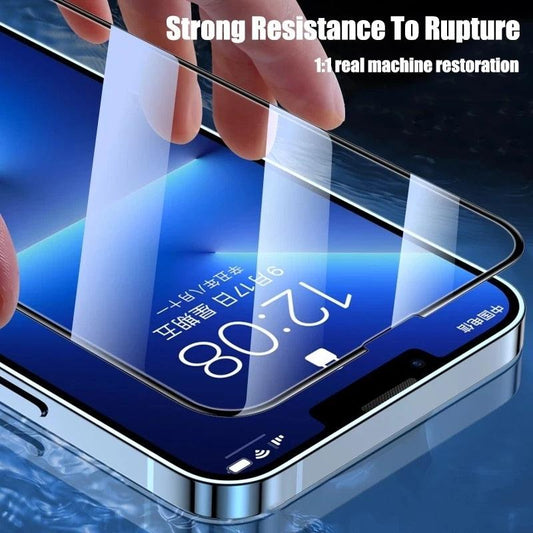 4Pcs Full Cover Screen Protectors for IPhone 13 11 12 Pro Max Mini 13Pro 11Pro 14 PRO XS MAX X XR SE 6S 8 7 Plus Tempered Glass Ultra Clear Tempered Glass Case Friendly Easy to Install Screen Protector