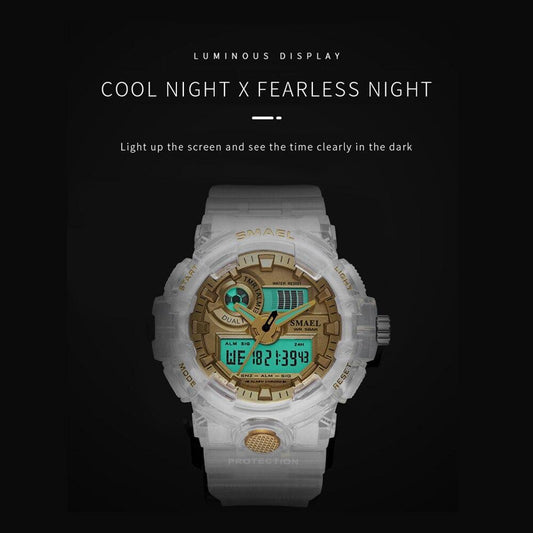 Sport Digital Watch for Men and Woman With Luminous Dual Time Waterproof 5 Bar Modern Men's Military Wristwatch WIth Night Mode
