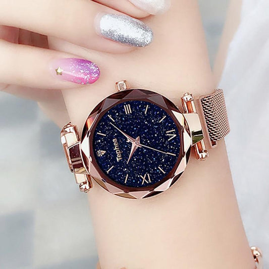 New STEVVEX Luxury Women Watches Magnetic Starry Sky Quartz Wristwatch Fashion Ladies Style Wrist Watch For Women and Girls
