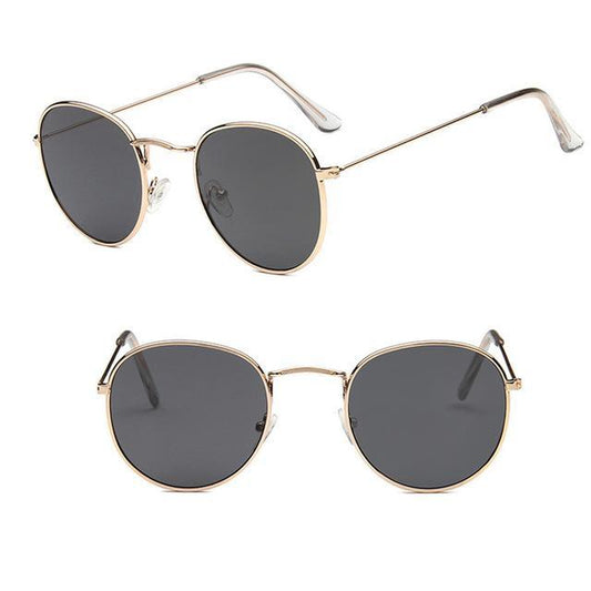 Leon Elegant Unisex Woman and Man Classic Round Sunglasses Designer Glasses Lady Round Luxury Retro Sunglasses With Vintage Mirror Oculos De Sol Gafas