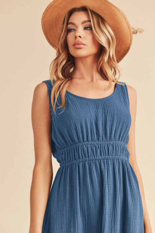 New Summer Side Slit Round Neck Sleeveless Tank Dress For Women Casual, Comfortable & Effortlessly Stylish for Warm Weather