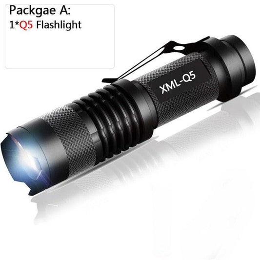 Adjustable Rechargeable Water Resistant Super Bright Mini Handheld Flashlights LED Zoomable Flashlight For Camping Fishing Bicycle Light Kids Indoor Outdoor Hiking