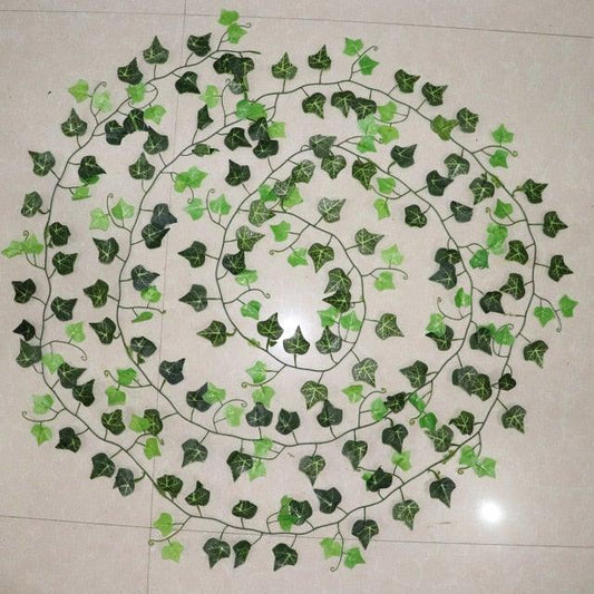 Artificial Ivy Leaf Garland Fake Leaves Hanging Vines For Home Decor Creeper Green Ivy Artificial Ivy Garland Greenery Hanging Plant Vine for Wedding Wall Party Room Astethic Stuff Decor 100pcs Leaf 1 piece 2.4M