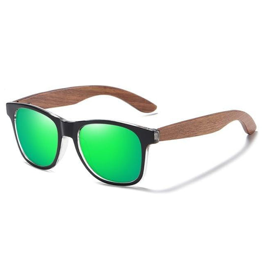 Black Men Wood Frame Sunglasses Mirror Polarized Sun Glasses For Male Wooden Temples Sunglass Vintage Design Summer UV Protection Lightweight Frames Sunglasses For Men